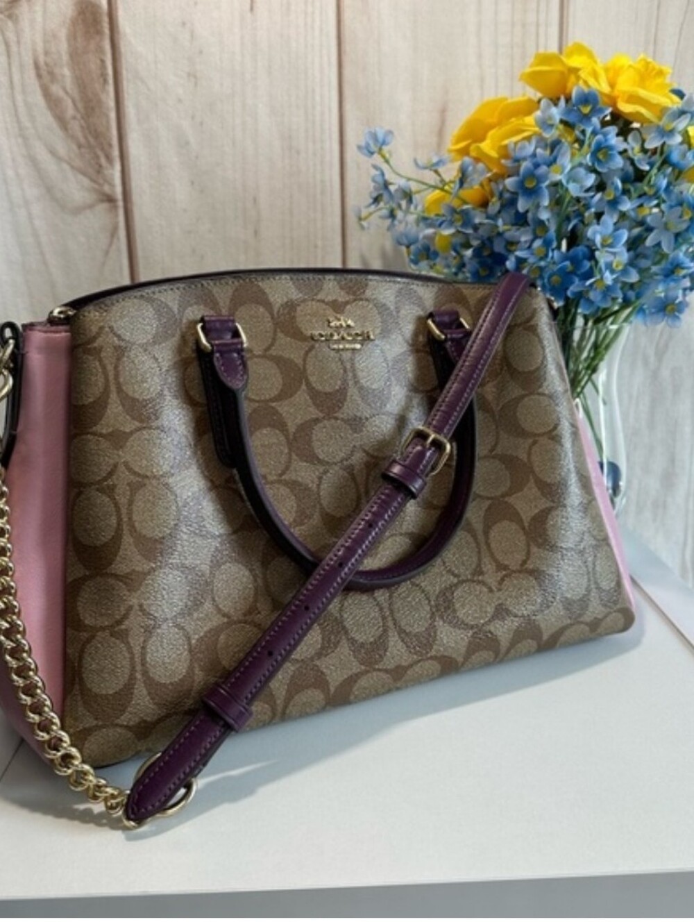 COACH Like New Mini Sage Carryall in Colorblock Signature Canvas
